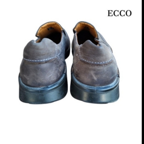 46 ECCO Fusion 2 Coffee Brown  Leather Slip On Loafer Oxford Shoe Men 12 12.5 - Picture 10 of 11